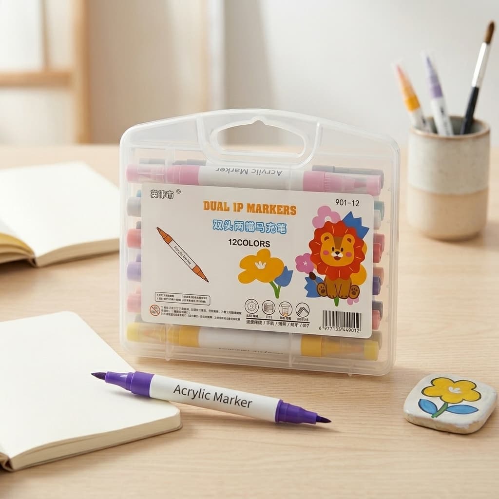 Cover of Happy Lion Dual Tip Markers (Acrylic) by Cozy Craft Co.