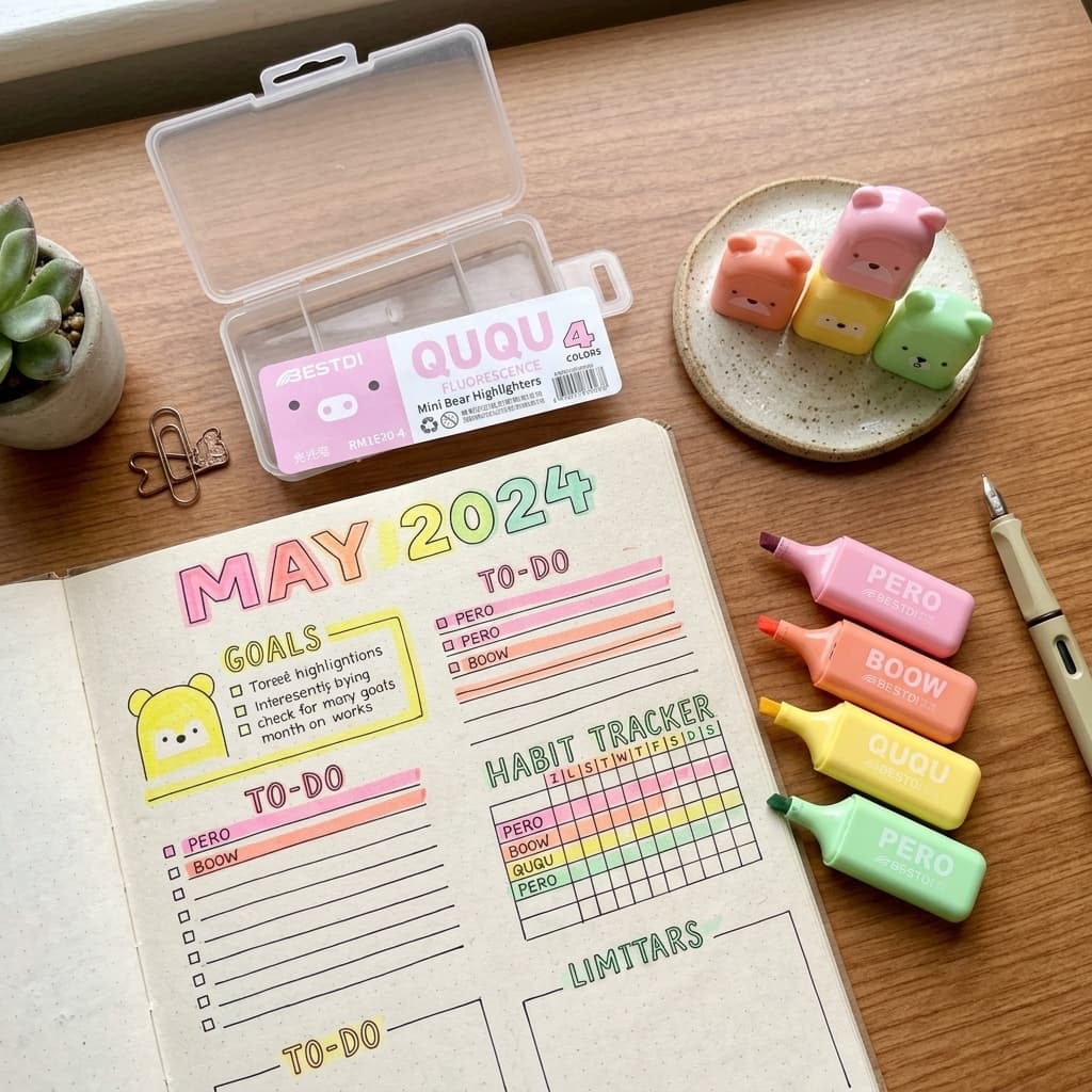 QUQU Bear Highlighter Set
