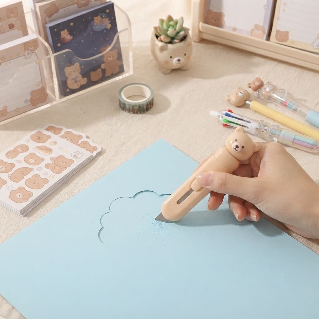 Dingli Pro Series Kawaii Teddy Bear Mini Utility Cutter